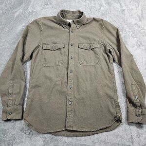 Everlane Shirt Mens Medium Army Green The Brushed Flannel Button Up